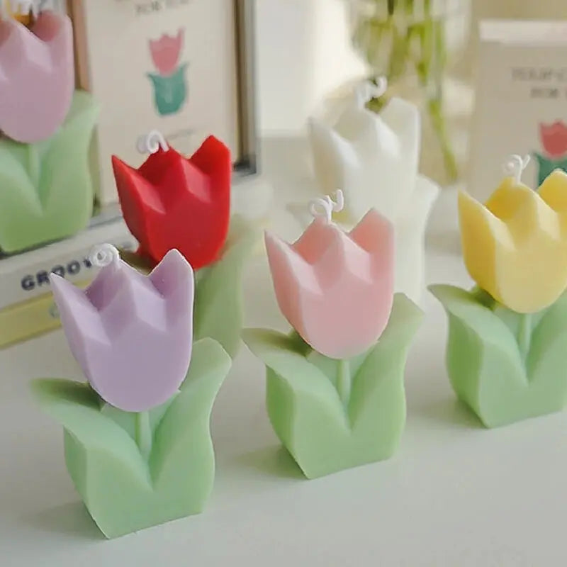Tulip Scented Candles, Simulated Plant Shapes, Handmade DIY Candles, Party Decorations, Christmas and Birthday Gifts Mysterious