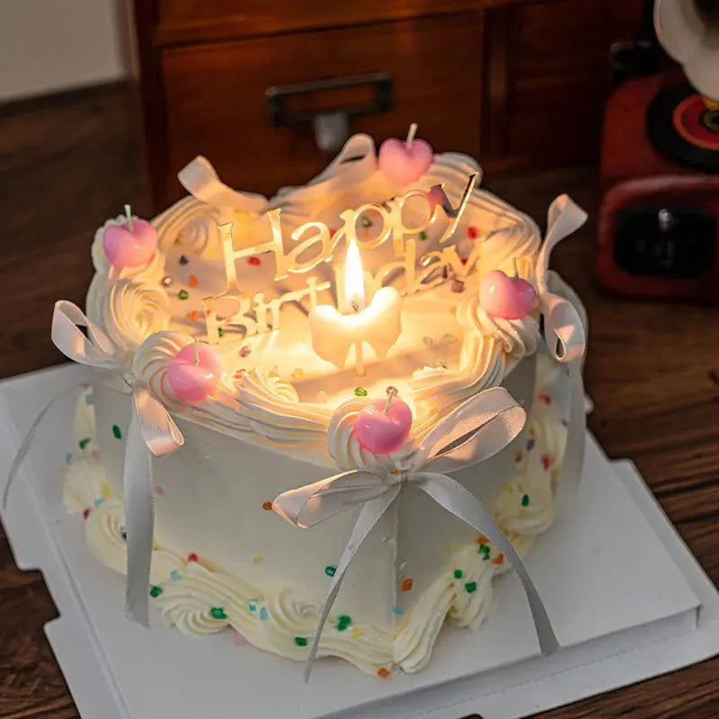 5pcs Cherry Candles Birthday Cake Decorationscherry Birthday Candlesdesserts Baking Decorations Mysterious
