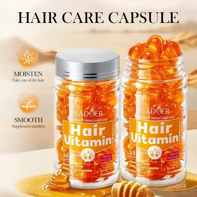 1 Box (40 Capsules) of Hair Care Essential Oil Capsules, Which Can Improve Dry, Frizzy, and Split Ends, Making Hair Smooth and Silky - Home Hair Care Mysterious