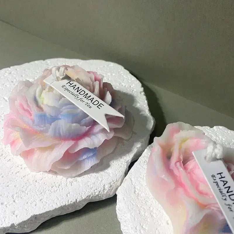 Low Temperature Candles Glow in The Dark White Peony Flower Shaped Luminous Candles Adult Heat Body Safe Drip Candles Wax Play Mysterious