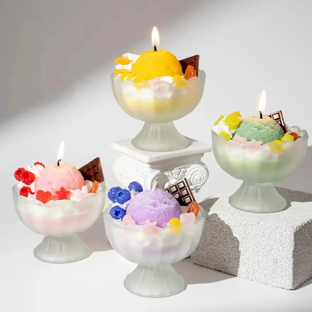 Ice Cream Scented Candle Decorative Scented Candle Nice-looking Bright Color Romatherapy Candles Home Decoration Mysterious