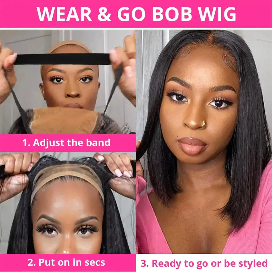 Wear And Go Glueless Straight Bob Wig Lace