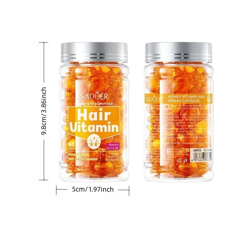 1 Box (40 Capsules) of Hair Care Essential Oil Capsules, Which Can Improve Dry, Frizzy, and Split Ends, Making Hair Smooth and Silky - Home Hair Care