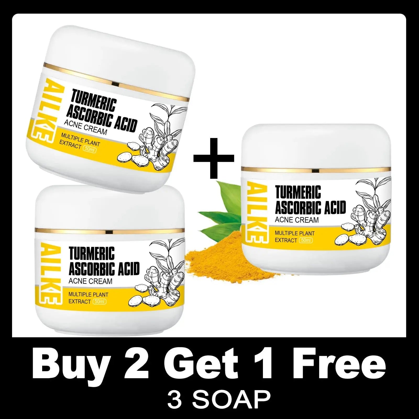 Organic Turmeric Skin Care Kit, Brighten, Clean, Remove Darkness, Spots, Acne, Lighten, Hydration, Exfoliate, Even Skin Tone Mysterious