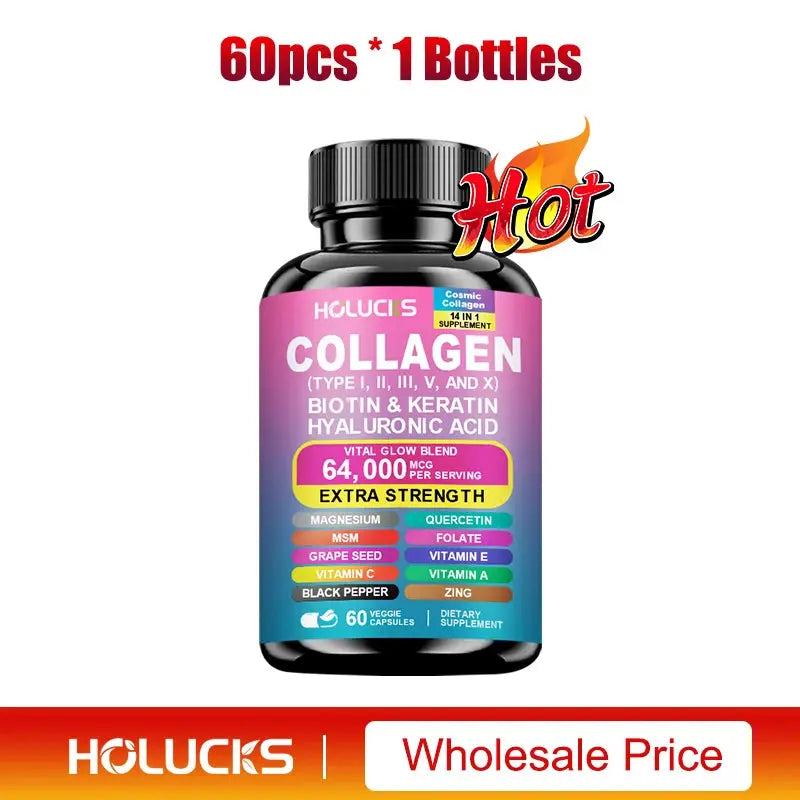 Organic Collagen Capsules Biotin Keratin Skin Care Product Booster-Skin Nail,Hair Care,Anti Aging,Whiteningand Joint Supplement Mysterious