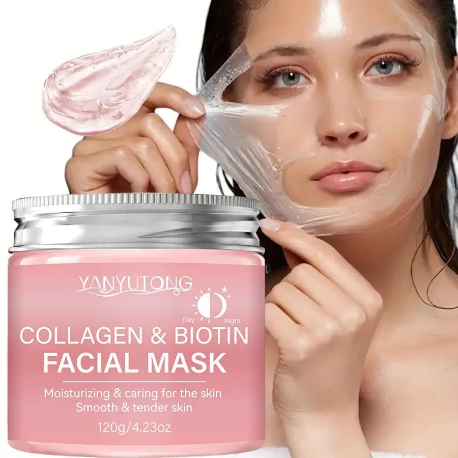 Collagen Peel Mask, Biotin Collagen Wrap Mask Day and Night, Deep Hydration, Night Care Mask Cream. Mysterious