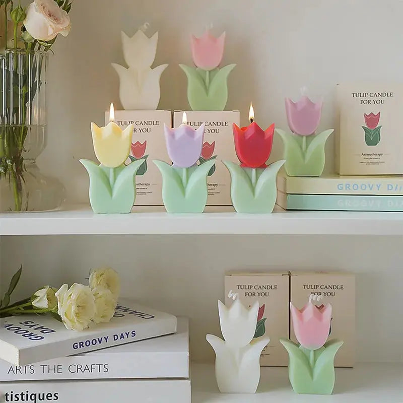 Tulip Scented Candles, Simulated Plant Shapes, Handmade DIY Candles, Party Decorations, Christmas and Birthday Gifts Mysterious