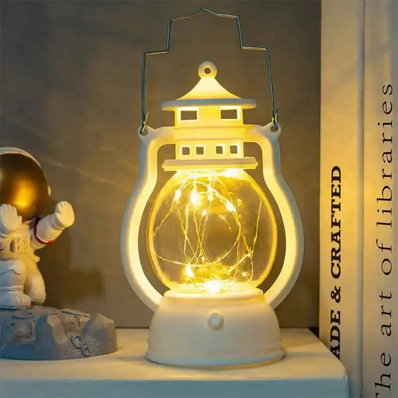 Candle Holders lantern for Table Retro Flameless Kerosene Lamp Desktop Candlestick Chandelier Christmas New Year Night Light Mysterious
