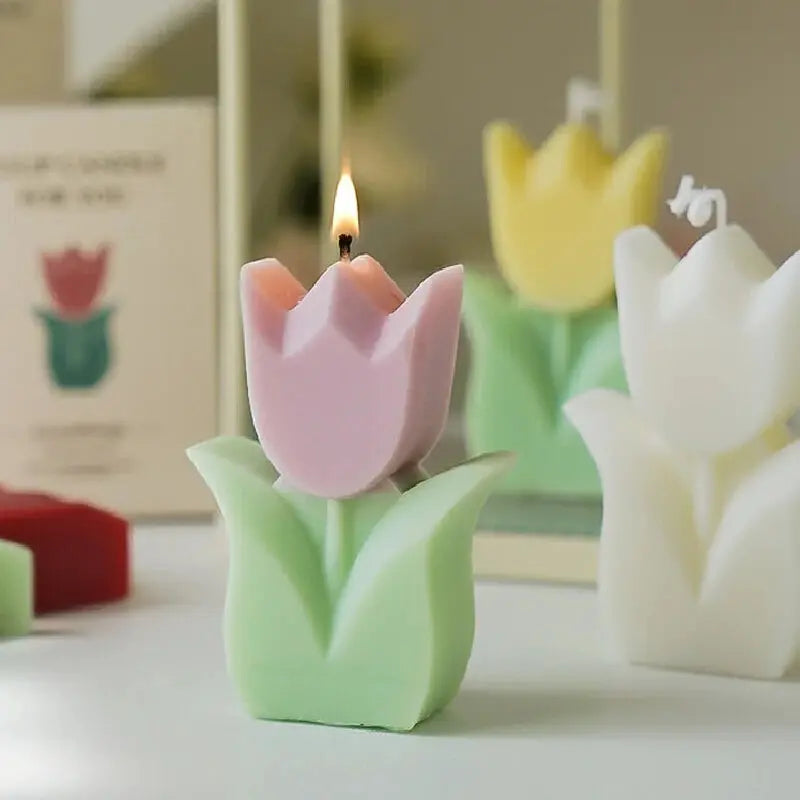 Tulip Scented Candles, Simulated Plant Shapes, Handmade DIY Candles, Party Decorations, Christmas and Birthday Gifts Mysterious