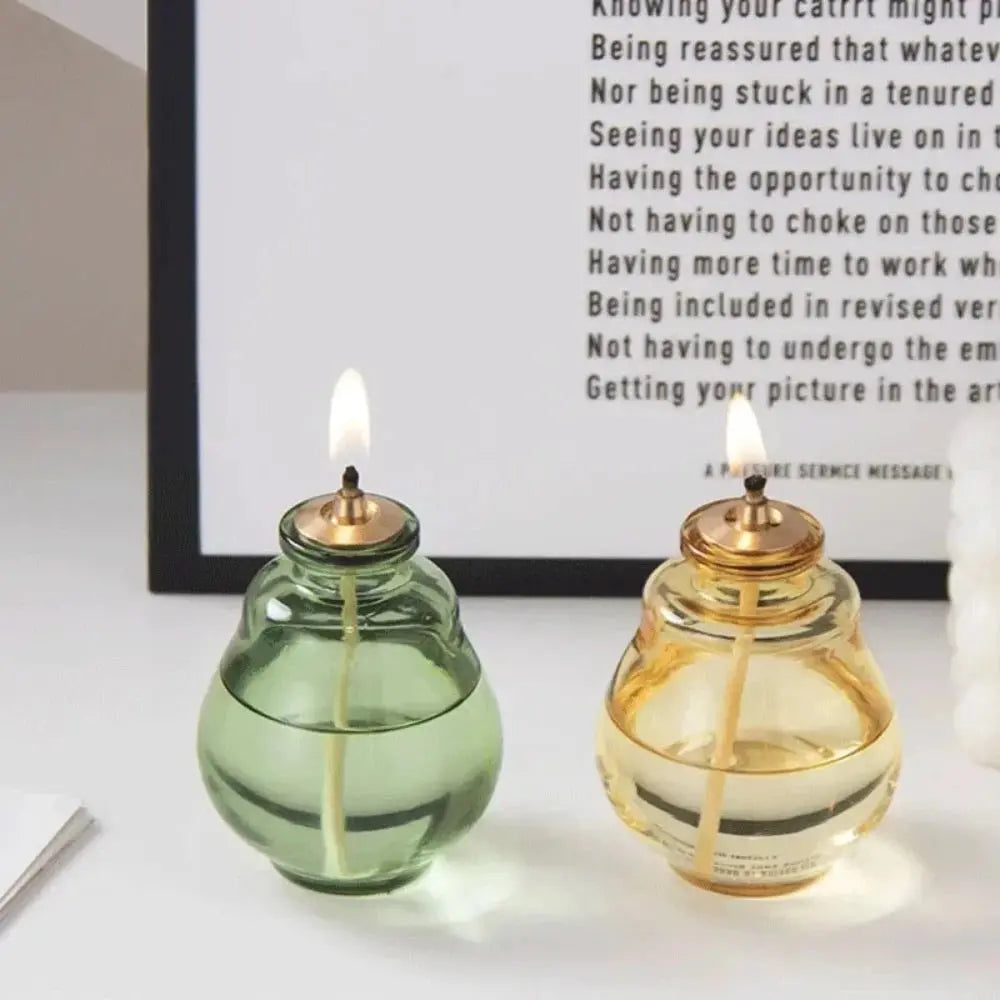 Creative Aromatherapy Candles Glass Coloful Small Oil Lamps Modern Home Decorative Ornaments Indoor Outdoor Oil Lamps Mysterious