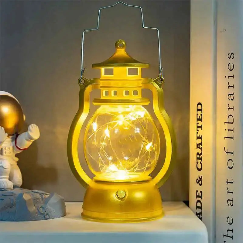 Candle Holders lantern for Table Retro Flameless Kerosene Lamp Desktop Candlestick Chandelier Christmas New Year Night Light Mysterious