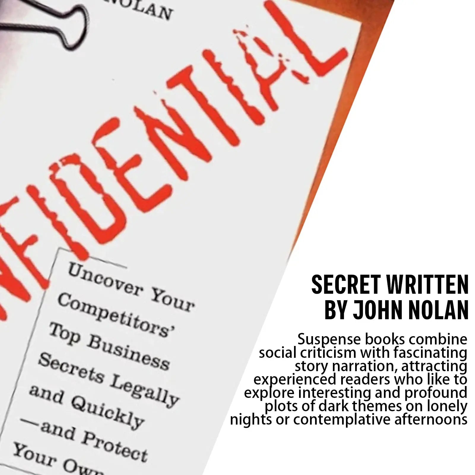 Confidential By John Nolan Paperback Book High Density Plot Suspense Novel For Weekend Rainy Day Reading Mysterious