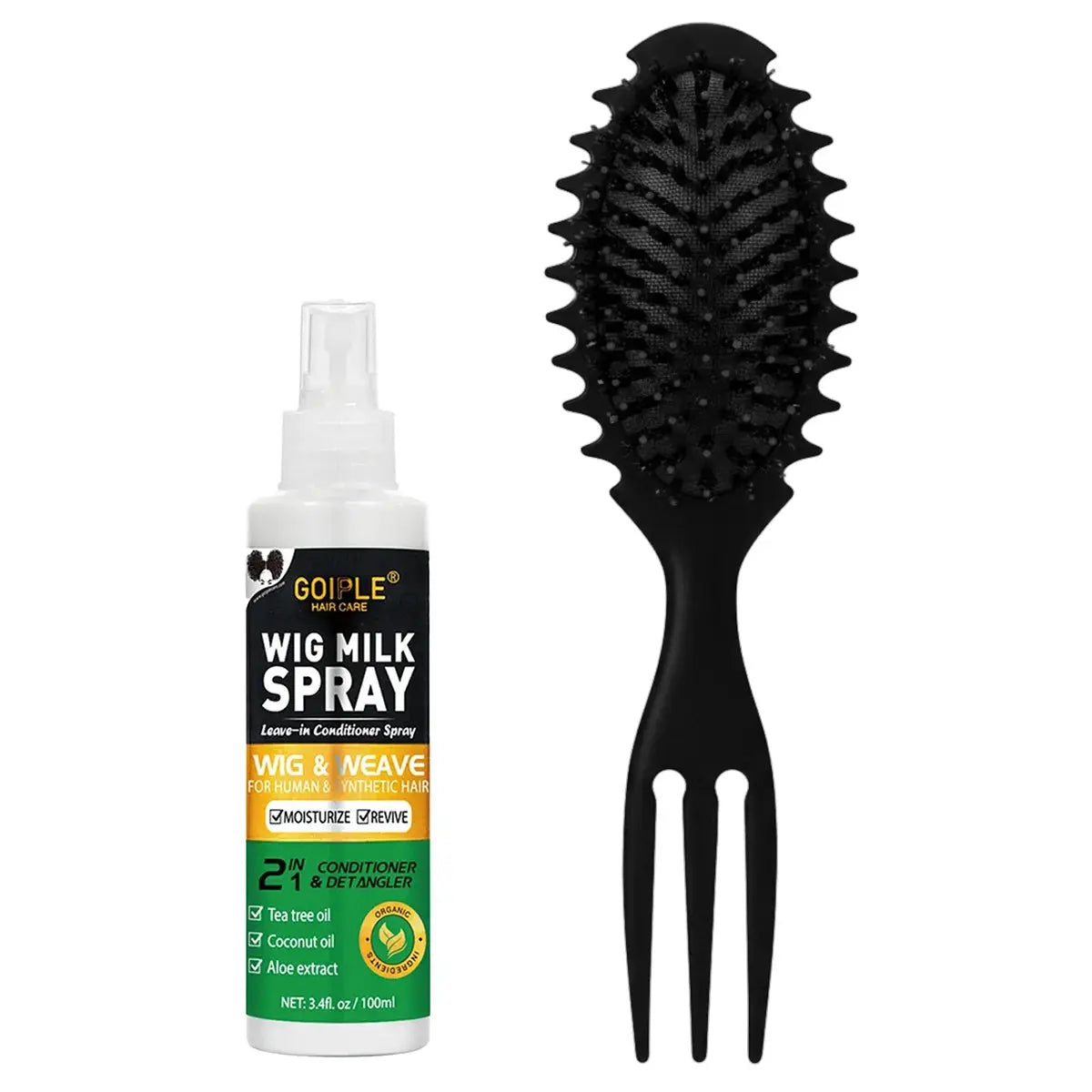 100ml Wig Milk Spray and detangling comb for moisturizing wig synthetic hair care