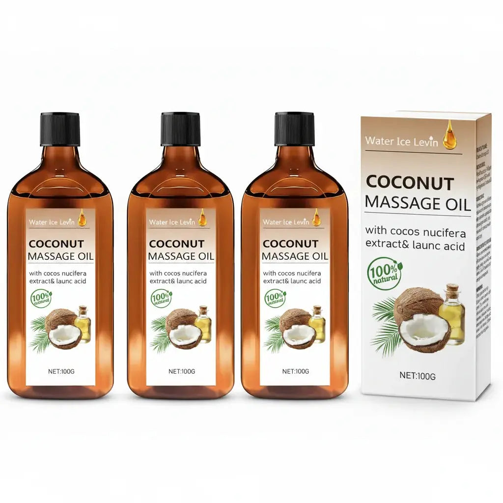 100% Natural Coconut Massage Oil with Lemongrass | Winter Skin Hydration &amp; Glow | Non-Greasy Relaxing Ritual Mysterious