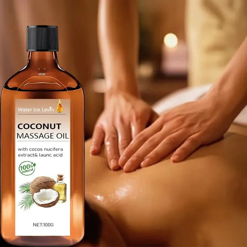 100% Natural Coconut Massage Oil with Lemongrass | Winter Skin Hydration &amp; Glow | Non-Greasy Relaxing Ritual Mysterious