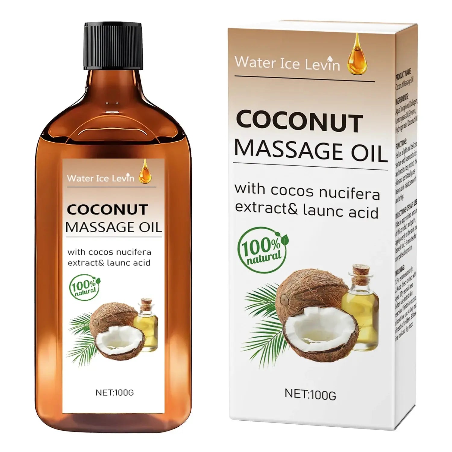 100% Natural Coconut Massage Oil with Lemongrass | Winter Skin Hydration &amp; Glow | Non-Greasy Relaxing Ritual Mysterious