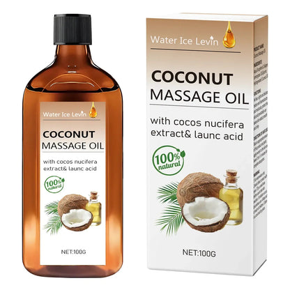 100% Natural Coconut Massage Oil with Lemongrass | Winter Skin Hydration &amp; Glow | Non-Greasy Relaxing Ritual Mysterious