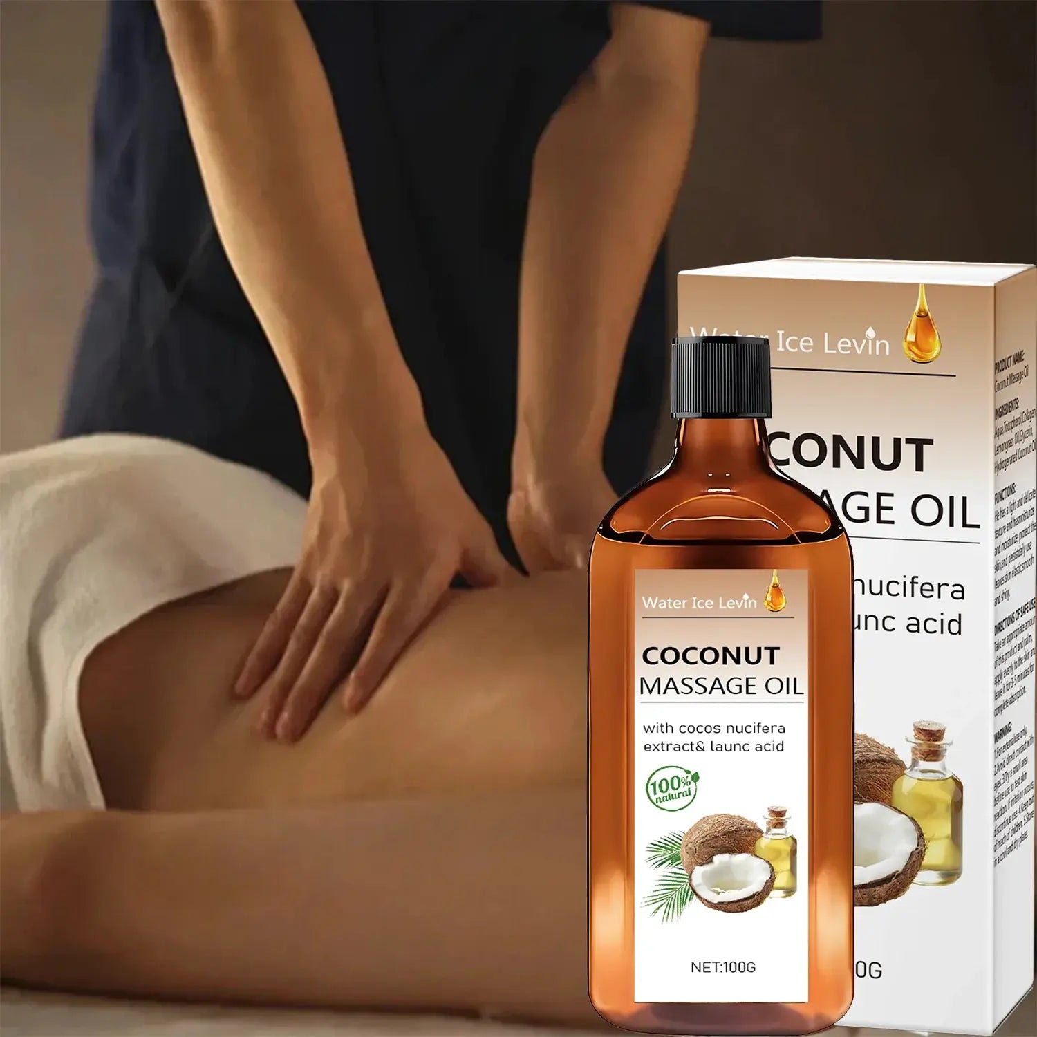 100% Natural Coconut Massage Oil with Lemongrass | Winter Skin Hydration &amp; Glow | Non-Greasy Relaxing Ritual Mysterious