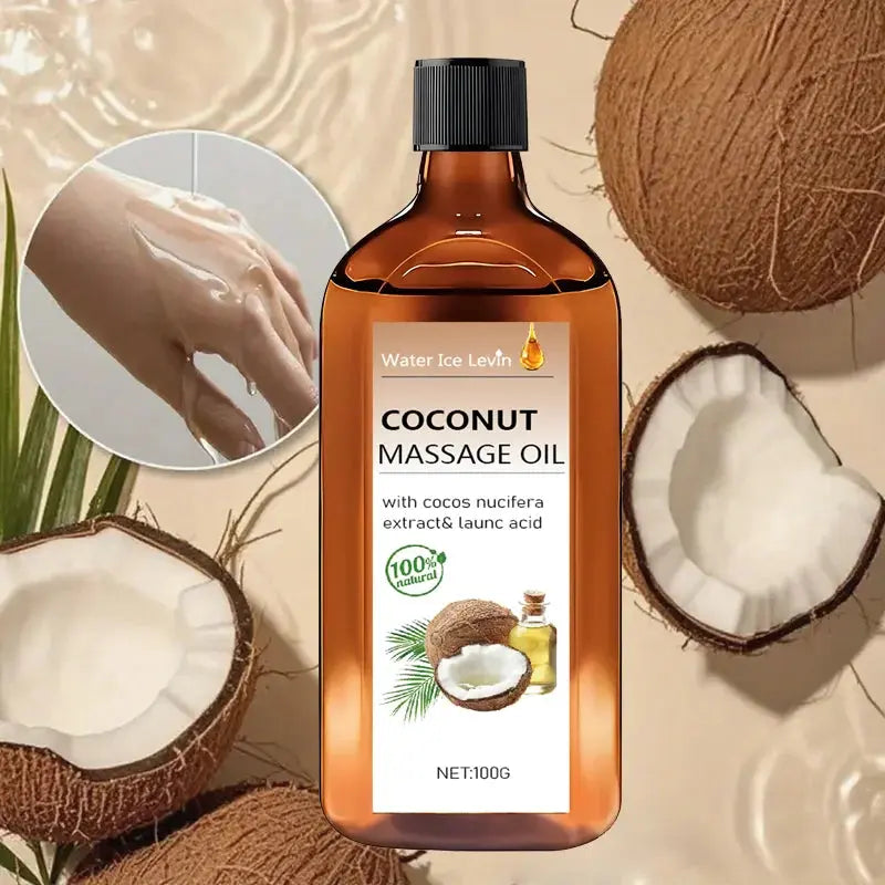 100% Natural Coconut Massage Oil with Lemongrass | Winter Skin Hydration &amp; Glow | Non-Greasy Relaxing Ritual Mysterious