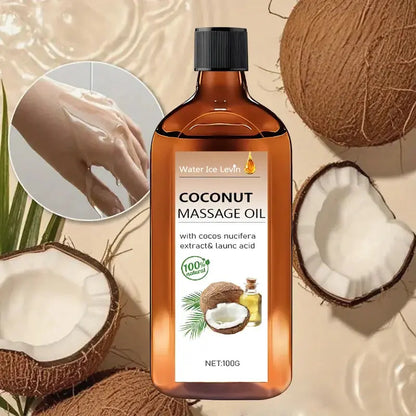 100% Natural Coconut Massage Oil with Lemongrass | Winter Skin Hydration &amp; Glow | Non-Greasy Relaxing Ritual Mysterious