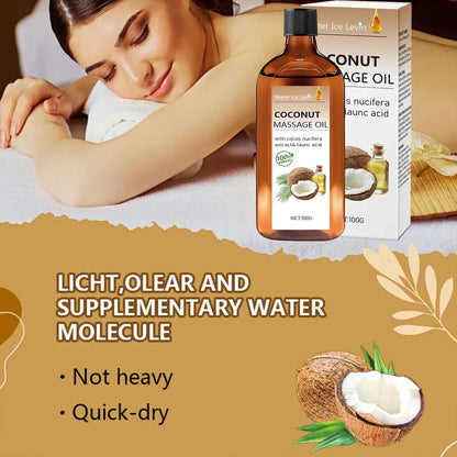 100% Natural Coconut Massage Oil with Lemongrass | Winter Skin Hydration &amp; Glow | Non-Greasy Relaxing Ritual Mysterious