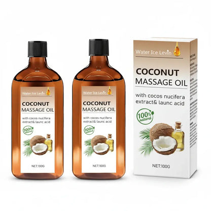 100% Natural Coconut Massage Oil with Lemongrass | Winter Skin Hydration &amp; Glow | Non-Greasy Relaxing Ritual Mysterious
