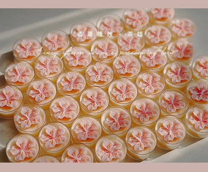 Handmade Peach Blossom Tea Candle Scented Candle Aromatherapy Soy Wax Candles Wedding Birthday Candle Party Home Decoration Mysterious