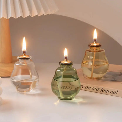 Creative Aromatherapy Candles Glass Coloful Small Oil Lamps Modern Home Decorative Ornaments Indoor Outdoor Oil Lamps Mysterious