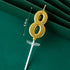 3D Gold Diamond Number Candles Large Birthday Cake Topper Wedding Anniversary Party Decorations for Home Celebration Supplies Mysterious