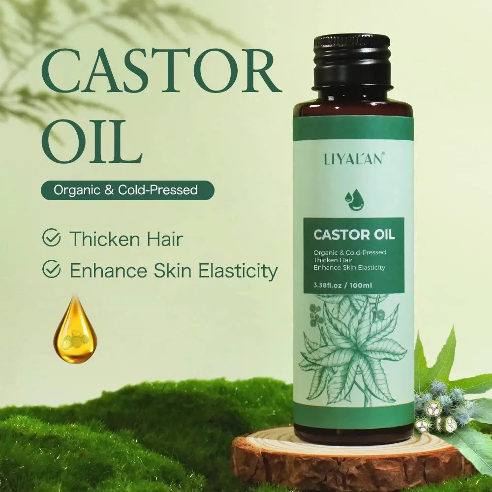 100ml Castor Oil Thicken Hair Eyelashes Eyebrows Beard Hair Growth Organic Cold-Pressed Carrier Oil Mysterious