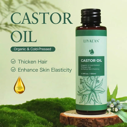 100ml Castor Oil Thicken Hair Eyelashes Eyebrows Beard Hair Growth Organic Cold-Pressed Carrier Oil Mysterious