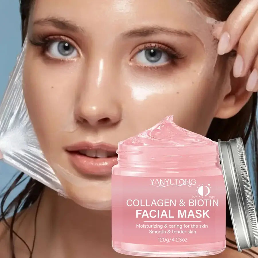 Collagen Peel Mask, Biotin Collagen Wrap Mask Day and Night, Deep Hydration, Night Care Mask Cream. Mysterious