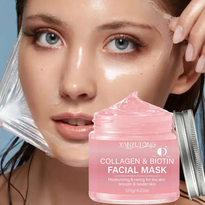Collagen Peel Mask, Biotin Collagen Wrap Mask Day and Night, Deep Hydration, Night Care Mask Cream. Mysterious