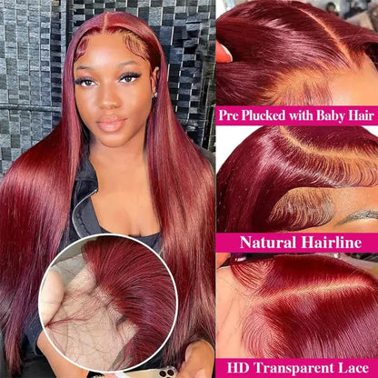 99J Burgundy Human Hair Wigs