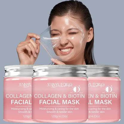 Collagen Peel Mask, Biotin Collagen Wrap Mask Day and Night, Deep Hydration, Night Care Mask Cream. Mysterious