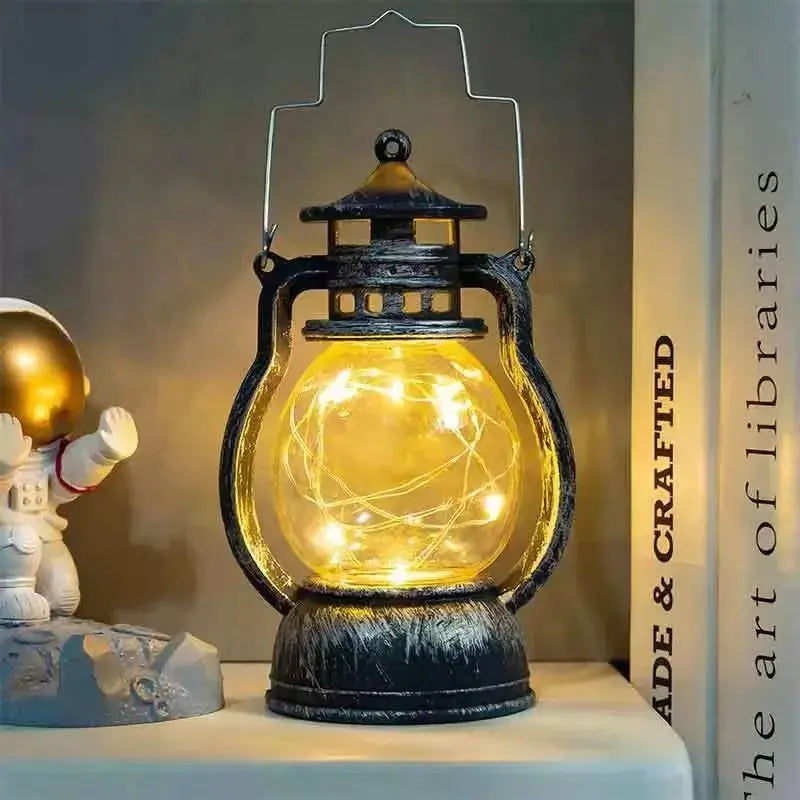 Candle Holders lantern for Table Retro Flameless Kerosene Lamp Desktop Candlestick Chandelier Christmas New Year Night Light Mysterious