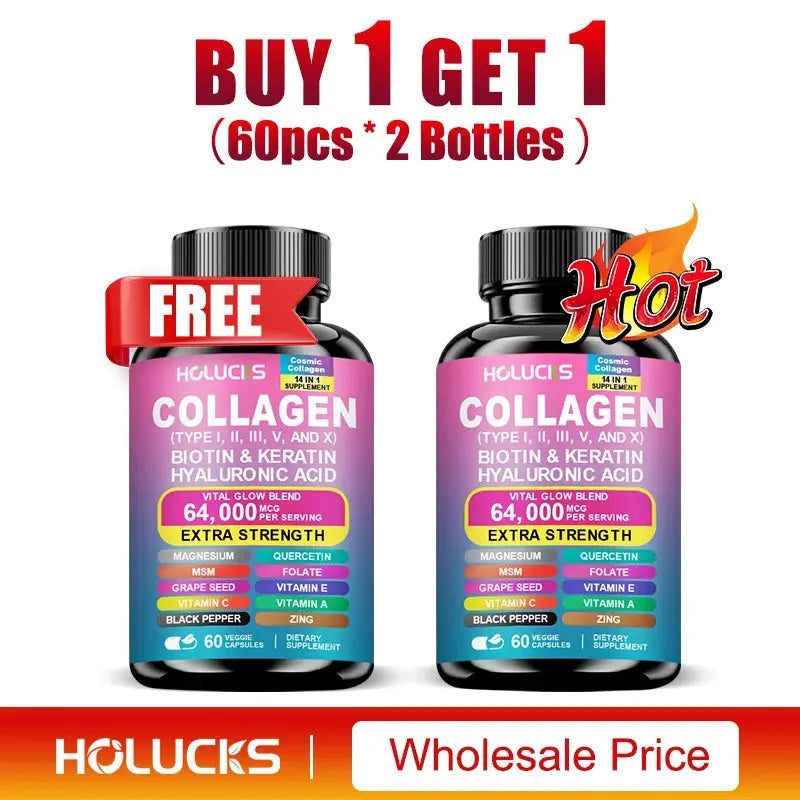 Organic Collagen Capsules Biotin Keratin Skin Care Product Booster-Skin Nail,Hair Care,Anti Aging,Whiteningand Joint Supplement Mysterious