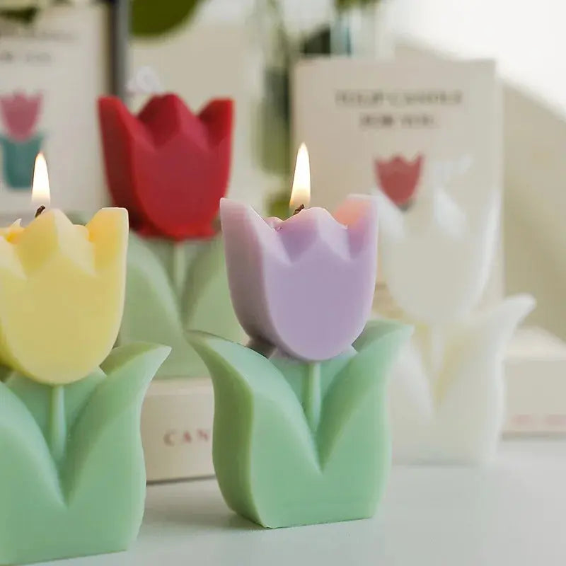 Tulip Scented Candles, Simulated Plant Shapes, Handmade DIY Candles, Party Decorations, Christmas and Birthday Gifts Mysterious