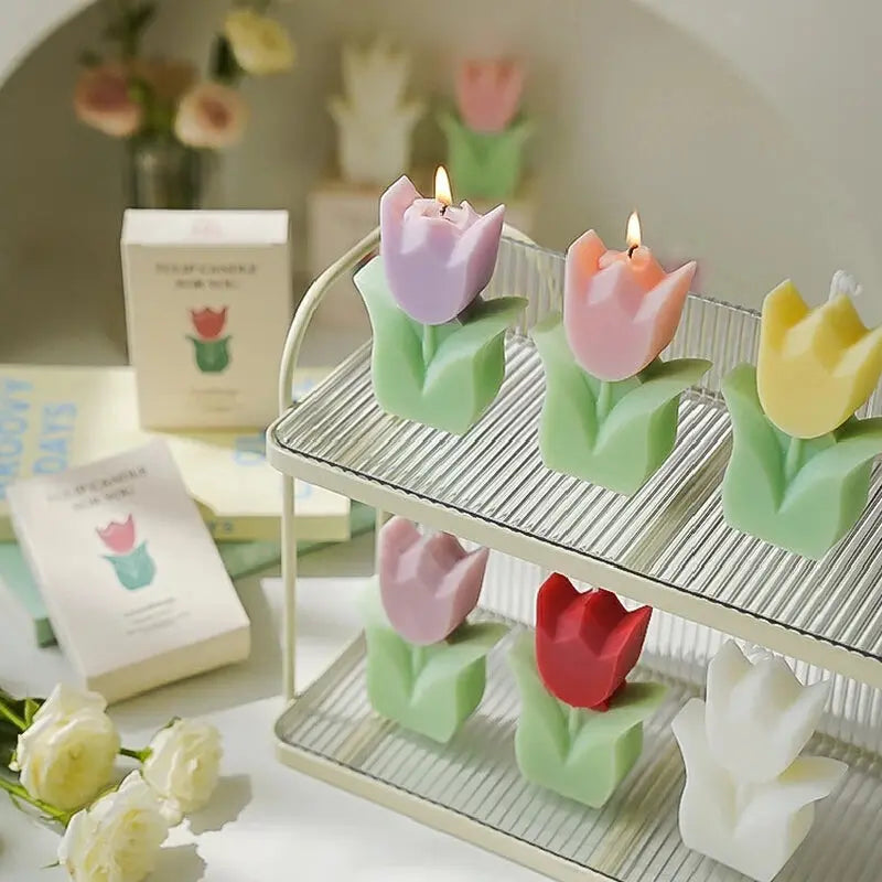 Tulip Scented Candles, Simulated Plant Shapes, Handmade DIY Candles, Party Decorations, Christmas and Birthday Gifts Mysterious