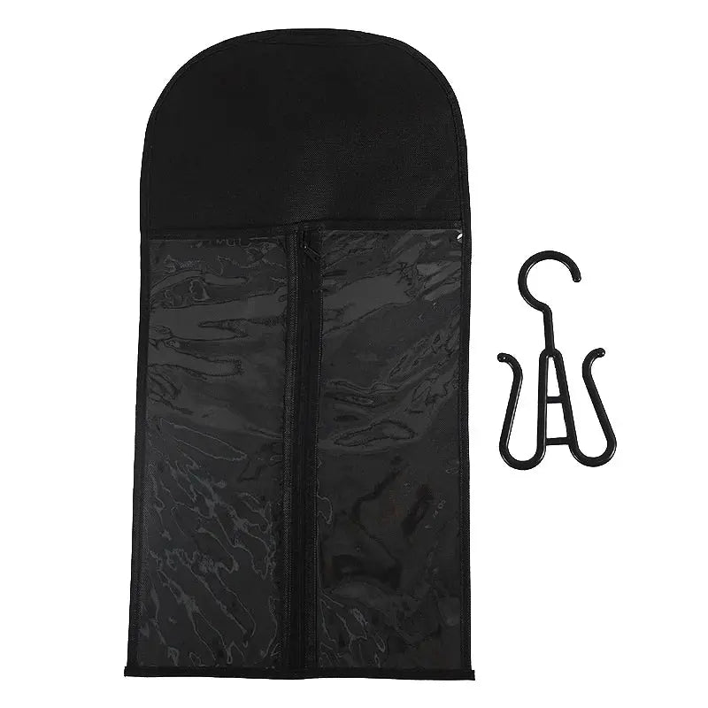 Wig Storage Bag with hanger holder case for dust-proof and water-resistant wig protection.