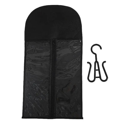 Wig Storage Bag with hanger holder case for dust-proof and water-resistant wig protection.
