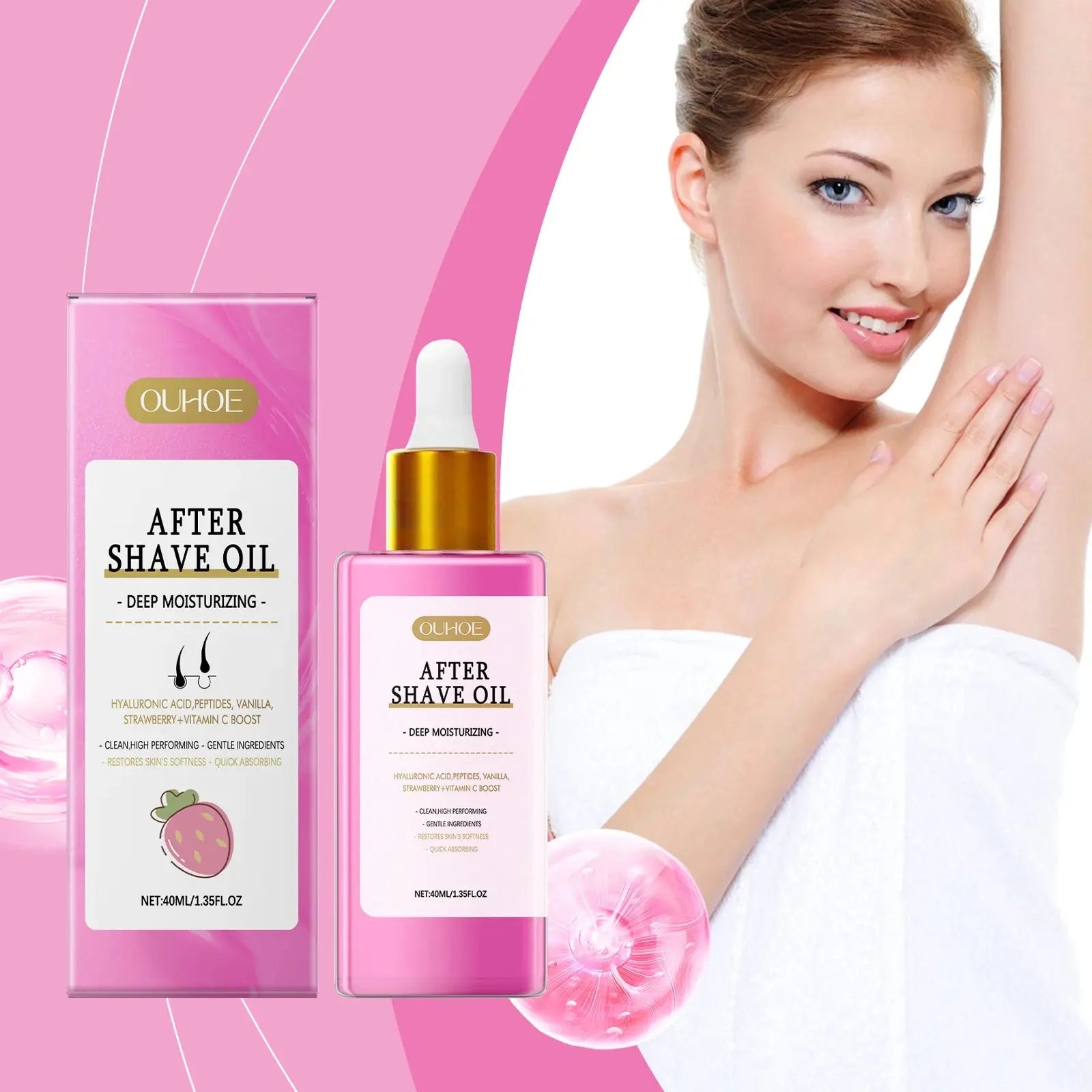 40ml Aftershave Care Essential Oil Soothes The Skin, Strawberry Flavored Daily Care Oil Moisturizes And Smooths Body Care Mysterious