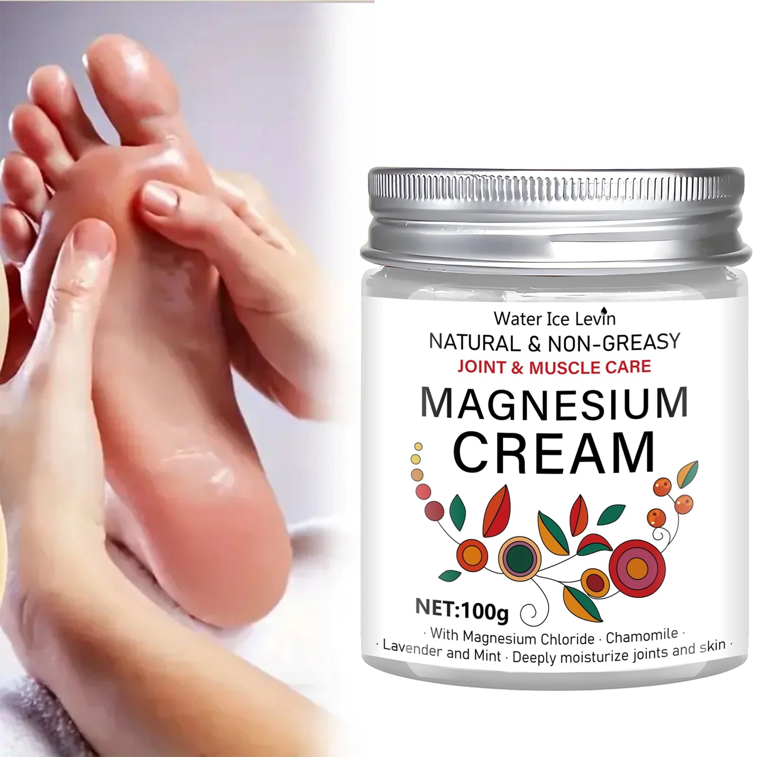 Magnesium Joint &amp; Muscle Care Cream: Natural, Non-Greasy, Nourishes/Moisturizes, Daily Use Boosts Elastic Skin