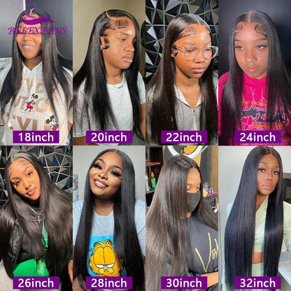13x4 Straight Human Hair Lace Frontal Wig 