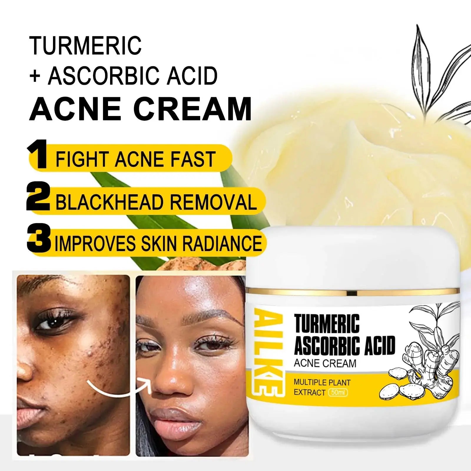 Organic Turmeric Skin Care Kit, Brighten, Clean, Remove Darkness, Spots, Acne, Lighten, Hydration, Exfoliate, Even Skin Tone Mysterious