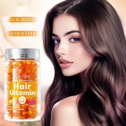 1 Box (40 Capsules) of Hair Care Essential Oil Capsules, Which Can Improve Dry, Frizzy, and Split Ends, Making Hair Smooth and Silky - Home Hair Care