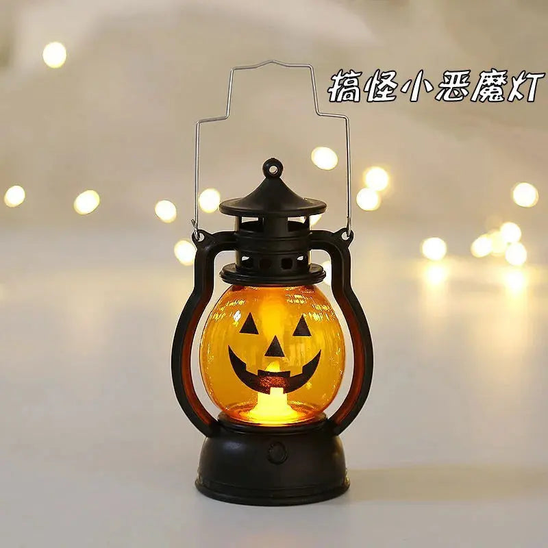 Candle Holders lantern for Table Retro Flameless Kerosene Lamp Desktop Candlestick Chandelier Christmas New Year Night Light Mysterious