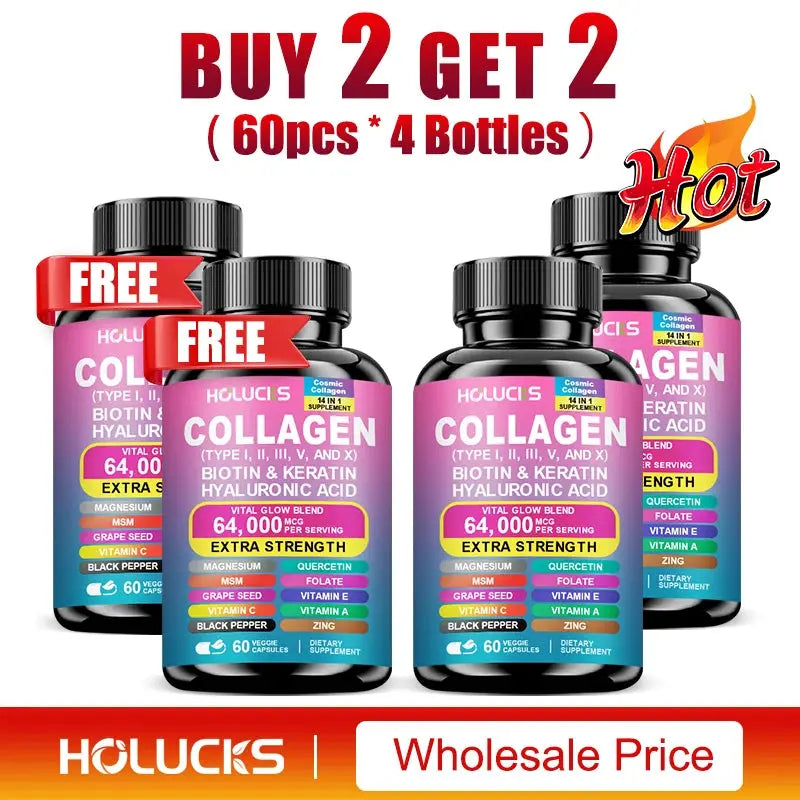 Organic Collagen Capsules Biotin Keratin Skin Care Product Booster-Skin Nail,Hair Care,Anti Aging,Whiteningand Joint Supplement Mysterious