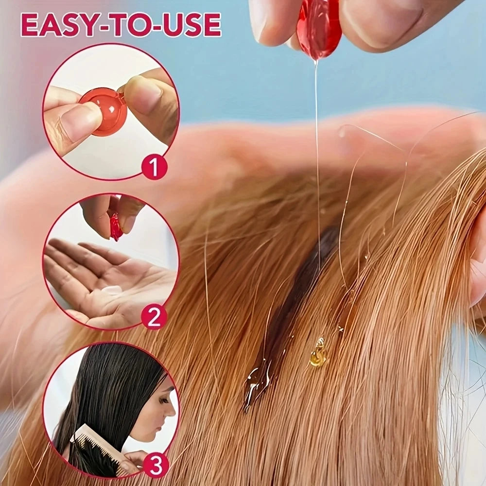 1 Box (40 Capsules) of Hair Care Essential Oil Capsules, Which Can Improve Dry, Frizzy, and Split Ends, Making Hair Smooth and Silky - Home Hair Care