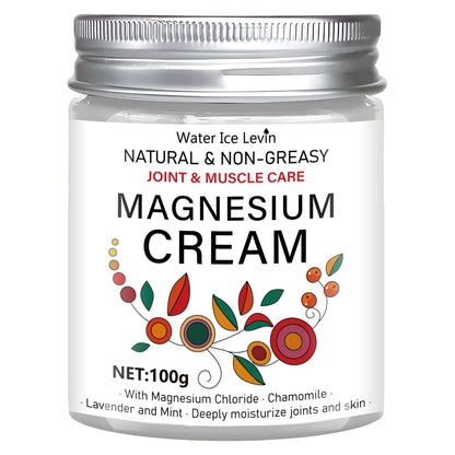 Magnesium Joint &amp; Muscle Care Cream: Natural, Non-Greasy, Nourishes/Moisturizes, Daily Use Boosts Elastic Skin